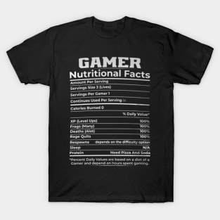 Nutritional  Gaming Video Men Kids T-Shirt